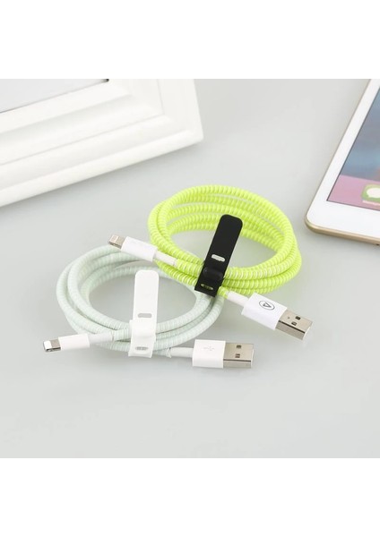 Renkli Spiral 1.4m USB Veri Kablosu Koruyucu-Evrensel Kulaklık Hattı Toz Geçirmez Kablo Sarıcı Kulaklık Tel Koruma Kapağı (Yurt Dışından) fırsatları