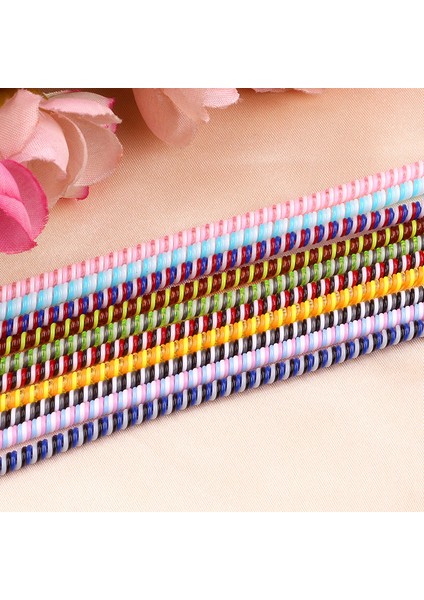 Renkli Spiral 1.4m USB Veri Kablosu Koruyucu-Evrensel Kulaklık Hattı Toz Geçirmez Kablo Sarıcı Kulaklık Tel Koruma Kapağı (Yurt Dışından) indirimleri