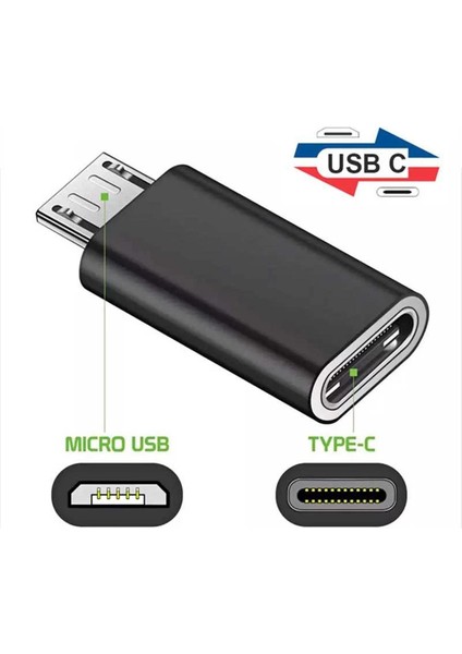 Tip C Mikro USB Android Adaptör Konnektörü Akıllı Telefon Tablet Mikro USB Erkek Tip C Dişi Dönüştürücü (Yurt Dışından)