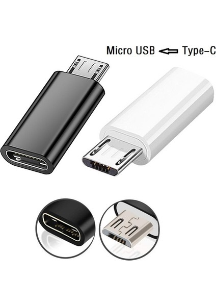 Tip C Mikro USB Android Adaptör Konnektörü Akıllı Telefon Tablet Mikro USB Erkek Tip C Dişi Dönüştürücü (Yurt Dışından)