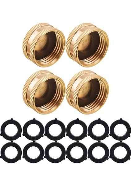 Bahçe Hortumu Dişi Uç Kapağı, Ekstra 12 Pullu Pirinç Sot Kapağı, 3/4 Inç, 4'lü Paket (Yurt Dışından)