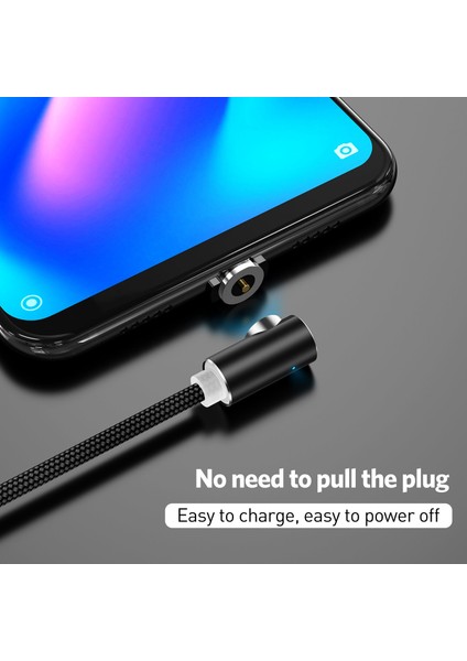Gtwın 90 Derece Manyetik USB Kablosu iPhone 13 12 Xiaomi Samsung Manyetik Şarj Mikro USB Tip C Kablolu Telefon Dirsek Şarj Cihazı (Yurt Dışından)