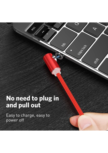 Gtwın 90 Derece Manyetik USB Kablosu iPhone 13 12 Xiaomi Samsung Manyetik Şarj Mikro USB Tip C Kablolu Telefon Dirsek Şarj Cihazı (Yurt Dışından)