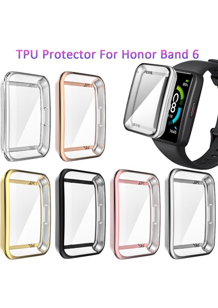 Tpu Tam Ekran Koruyucu Kapak Akıllı Saat Koruyucu Kılıf Kaplama Kabuk Tampon Onur Bandı 6 Huawei Band 6 (Yurt Dışından)