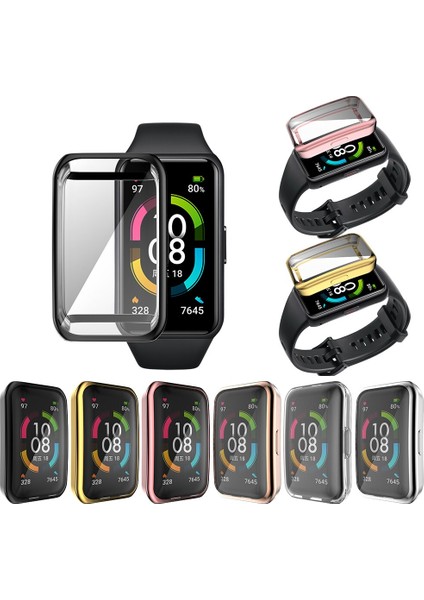 Tpu Tam Ekran Koruyucu Kapak Akıllı Saat Koruyucu Kılıf Kaplama Kabuk Tampon Onur Bandı 6 Huawei Band 6 (Yurt Dışından) fiyatları
