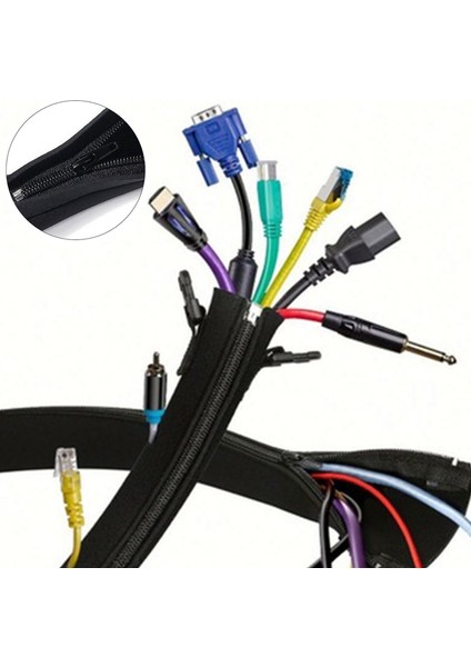 Kablo Yönetimi Kol Kabloları Organizatör Tel Gizleyici Koruyucu Ofis/bilgisayar/ev Için Esnek Kablo Kılıfı Sarma Kapağı (Yurt Dışından)