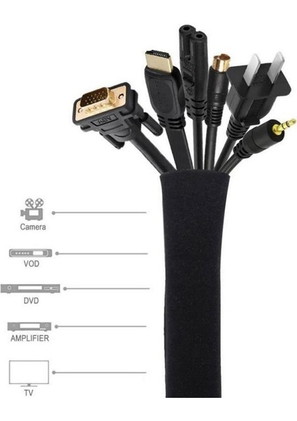 Kablo Yönetimi Kol Kabloları Organizatör Tel Gizleyici Koruyucu Ofis/bilgisayar/ev Için Esnek Kablo Kılıfı Sarma Kapağı (Yurt Dışından) indirimleri