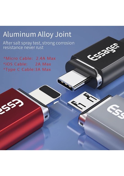 Essager Manyetik USB C Kablosu iPhone 14 13 12 Samsung Redmi Hızlı Şarj Mikro Cep Telefonu Kablosu Mıknatıs Tipi C USB Veri Kablosu Kablosu (Yurt Dışından) fiyatları