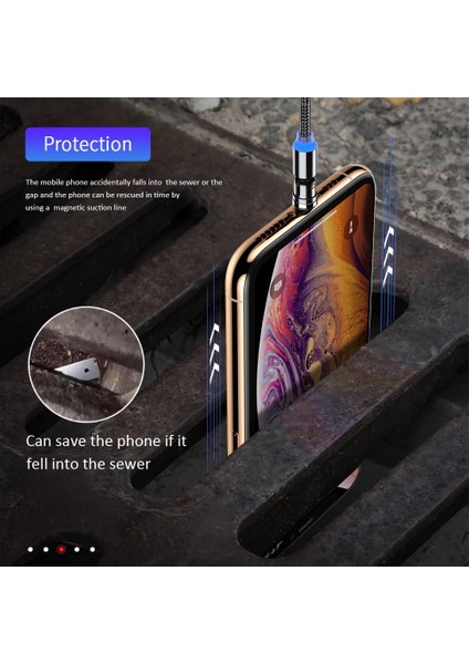 540 Derece Dönen Manyetik Kablo C Tipi Mikro USB Telefon Kablosu IPHONE11 Pro Xs Max Xiaomi Samsung USB Kablosu Tel Kablo (Yurt Dışından) indirimleri