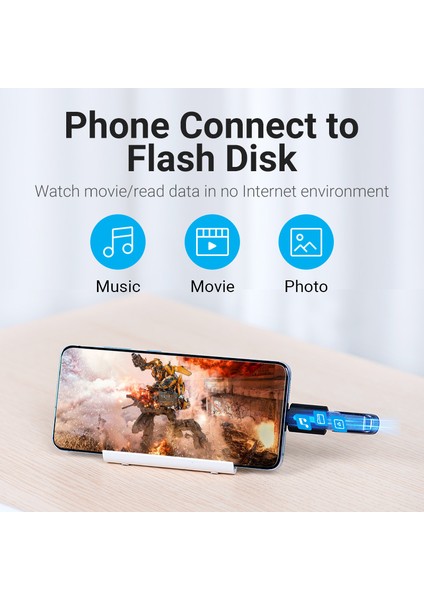 Vention USB C Adaptör Tip C - USB 3.0 2.0 Otg Adaptör Kablosu Samsung S10 S9 Tip C Otg Konektörü (Yurt Dışından)