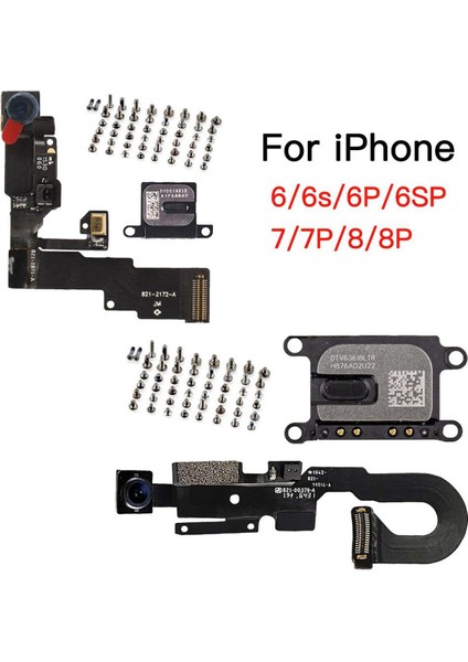 Sensörlü Ön Kamera Yakınlık Işığı Flex Kablo + Tam Set Vidalar + iPhone 6 6p 6s 7 7plus 8 Plus Için Kulak Hoparlörü (Yurt Dışından)