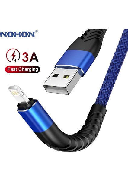 USB Kablosu Şarj Cihazı iPhone 13 12 11 Pro Xs Max x Xr 8 7 6 6s Artı 5 Se 2 iPad 3A Hızlı Şarj Kablosu Telefon Veri Uzun Tel 2m 3m (Yurt Dışından)