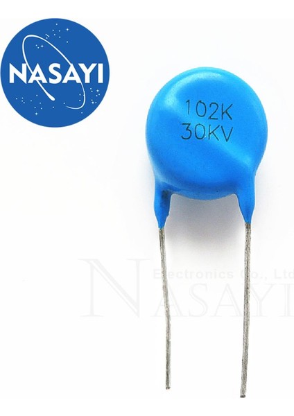 102K 30KV Yüksek Gerilim Kondansatörü 0.001UF 1nf Düz Fiş 30000V Mavi Yuvarlak (Yurt Dışından)