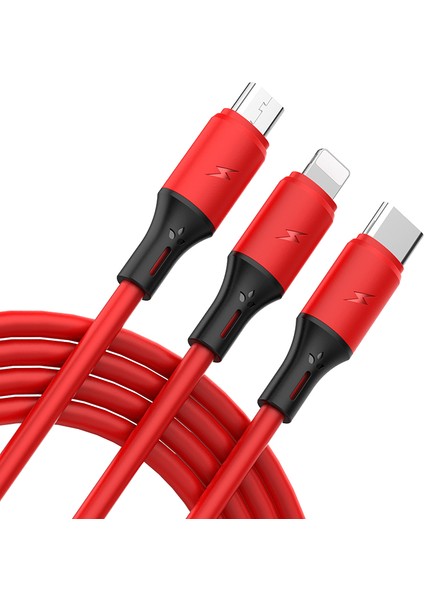 Yeni 3 In 1 Hızlı Şarj Kablosu iPhone Huawei Mikro USB C Tipi Şarj Aleti Kablosu Çoklu USB Bağlantı Noktası Çoklu USB Şarj Kablosu (Yurt Dışından) modelleri