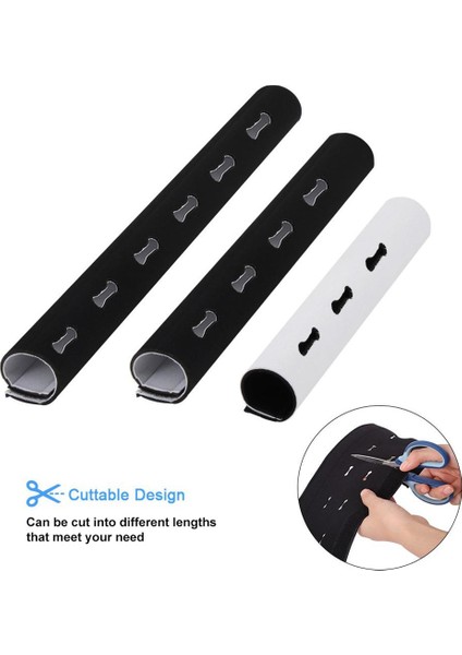 Kablo Yönetim Kolu Esnek Neopren Sarma Tel Kordon Gizleyici Kapak Organizatör Tv Bilgisayar Ofis Için Çok Delikli Tel Gizleyici (Yurt Dışından)