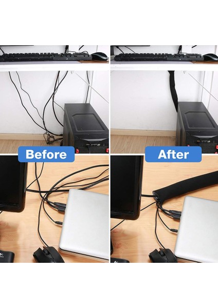 Kablo Yönetim Kolu Esnek Neopren Sarma Tel Kordon Gizleyici Kapak Organizatör Tv Bilgisayar Ofis Için Çok Delikli Tel Gizleyici (Yurt Dışından) fırsatları
