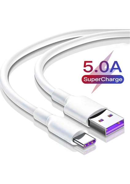 Gu Tip-C Veri Kablosu USB 3.1 5A Hızlı Şarj Senkron Pil Şarj Cihazı Veri Iletimi Bağlantı Teli (Yurt Dışından)