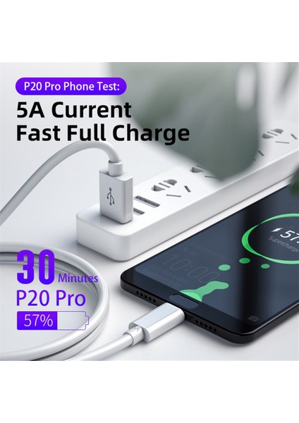 Gu Tip-C Veri Kablosu USB 3.1 5A Hızlı Şarj Senkron Pil Şarj Cihazı Veri Iletimi Bağlantı Teli (Yurt Dışından)