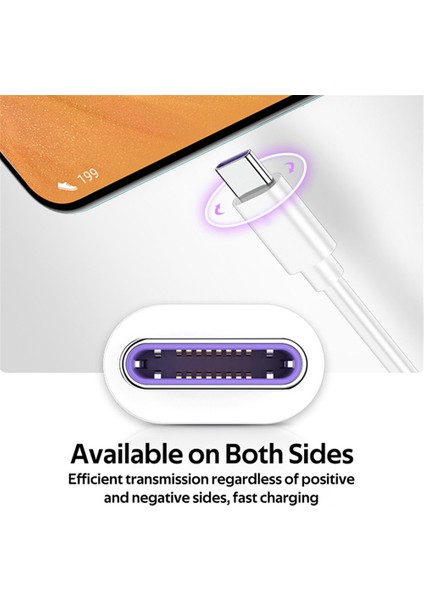 Gu Tip-C Veri Kablosu USB 3.1 5A Hızlı Şarj Senkron Pil Şarj Cihazı Veri Iletimi Bağlantı Teli (Yurt Dışından)