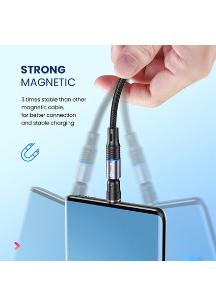 Elough Manyetik Kablo 540 Döndür Manyetik Şarj Mikro USB C Kablosu Hızlı Şarj iPhone Xiaomi Poco Mıknatıs Telefon Tel Kablosu (Yurt Dışından) fırsatları