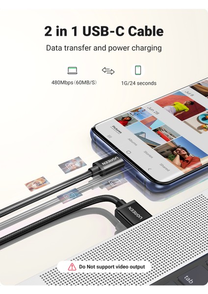 (Bir Alana Bir Bedava) Ugreen USB C Kablosu USB C Hızlı Şarj Kablosu 3A USB C Şarj Kablosu Örgü Galaxy A51 S20 Moto Için USB A'dan USB C'ye Kablo (Yurt Dışından) modelleri