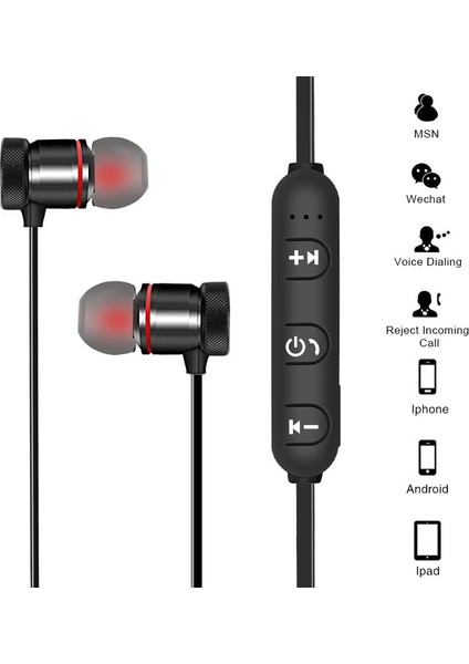 Yeni Bluetooth Kulaklık Spor Boyun Bandı Manyetik Kablosuz Kulaklık Stereo Kulakiçi Müzik Tüm Telefonlar Için Mic ile Metal Kulaklıklar (Yurt Dışından) fiyatları