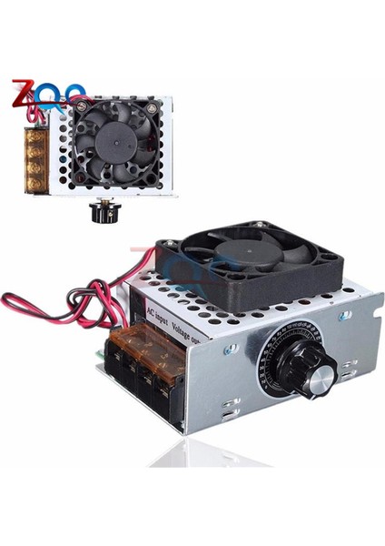 Ac 220V 4000W Elektrik Motoru Hız Kontrol Regülatörü Scr Sıcaklık Voltaj Regülatörü Fan ile Büyük Güç Parlaklık Dimmer (Yurt Dışından)