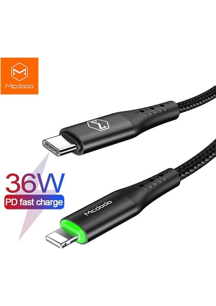 Mcdodo 36W USB C Tipi Pd Otomatik Bağlantıyı Kesme Kablosu iPhone Yıldırım 14 13 12 11 Pro Max iPad Hızlı Şarj USB C LED Veri Kablosu (Yurt Dışından)