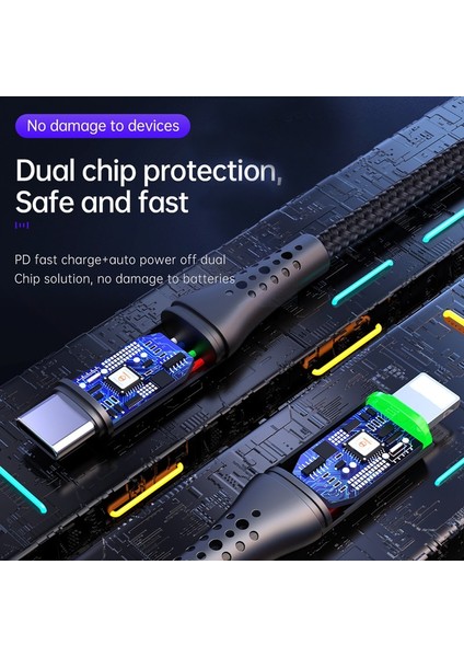 Mcdodo 36W USB C Tipi Pd Otomatik Bağlantıyı Kesme Kablosu iPhone Yıldırım 14 13 12 11 Pro Max iPad Hızlı Şarj USB C LED Veri Kablosu (Yurt Dışından) modelleri