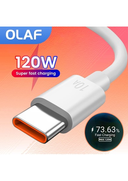 Olaf 10A Tip C Hızlı Şarj Kablosu Için Xiaomi Mi 12 Poco Huawei Mate 40 50 Cep Telefonu 120 W USB C Şarj Aleti Kablosu Veri Kablosu Tel (Yurt Dışından)