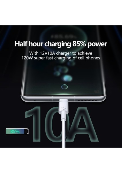 Olaf 10A Tip C Hızlı Şarj Kablosu Için Xiaomi Mi 12 Poco Huawei Mate 40 50 Cep Telefonu 120 W USB C Şarj Aleti Kablosu Veri Kablosu Tel (Yurt Dışından)