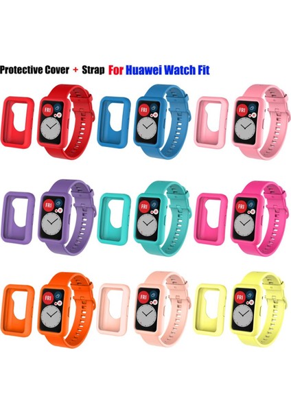 Silikon Koruyucu Kılıf Kapak + Saat Kayışı Huawei Izle Fit Akıllı Saat Bilek Kayışı Bilezik Band Huawei Fit Correa (Yurt Dışından)