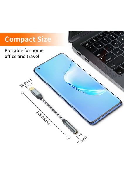 Bluewow ZJX-005 USB Tip C - iPad Için 3,5 mm Kadın Kulaklık Jakı Adaptörü, Jsaux USB C - Aux Ses Dongle Kablosu, 3,5 mm Jack Olmadan Tüm Tip-C Telefonlarla Uyumlu (Yurt Dışından)