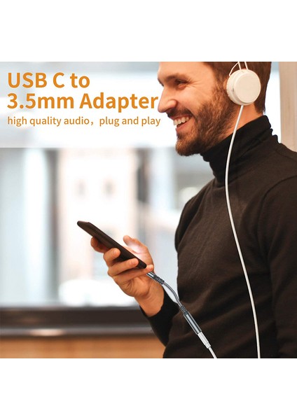 Bluewow ZJX-005 USB Tip C - iPad Için 3,5 mm Kadın Kulaklık Jakı Adaptörü, Jsaux USB C - Aux Ses Dongle Kablosu, 3,5 mm Jack Olmadan Tüm Tip-C Telefonlarla Uyumlu (Yurt Dışından)