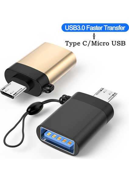 Otg Adaptör Tip C/mikro USB Erkek USB 3.0 Dişi Otg Kablo Adaptörü USB C Android Dönüştürücü Mobil Pc Şarj Konektörü (Yurt Dışından)
