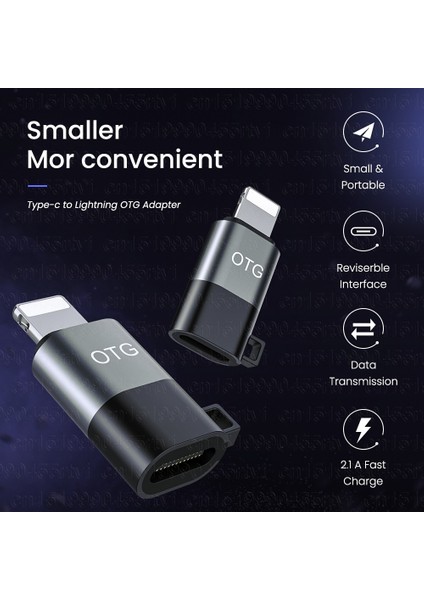 USB Tip C - 8-Pin Otg Adaptörü iPhone 13 12 11 Pro Max Xr 2A Hızlı Şarj Veri Kablosu Dönüştürücü Kulaklık U Disk (Yurt Dışından)