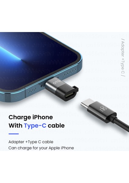 USB Tip C - 8-Pin Otg Adaptörü iPhone 13 12 11 Pro Max Xr 2A Hızlı Şarj Veri Kablosu Dönüştürücü Kulaklık U Disk (Yurt Dışından)