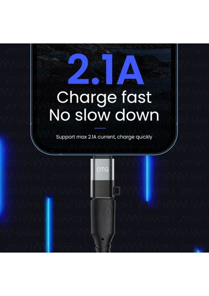 USB Tip C - 8-Pin Otg Adaptörü iPhone 13 12 11 Pro Max Xr 2A Hızlı Şarj Veri Kablosu Dönüştürücü Kulaklık U Disk (Yurt Dışından)