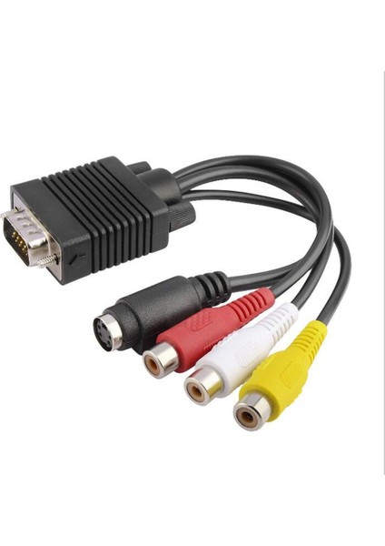 VGA S-Video Terminali Adaptör Kablosu Av Dönüştürücü Ses Video Adaptörü Lotus Kafası 3rca (Yurt Dışından)