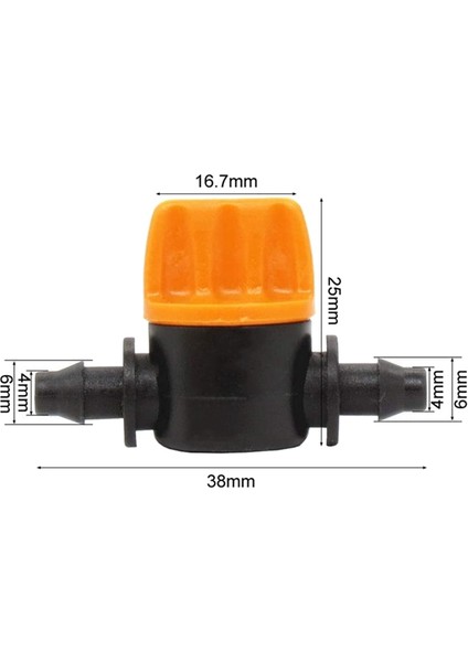 50 Adet 1/4 Inç Boru Mini Vana 4/7mm Hortum Kontrol Cihazı Dikenli Adaptör (Yurt Dışından)