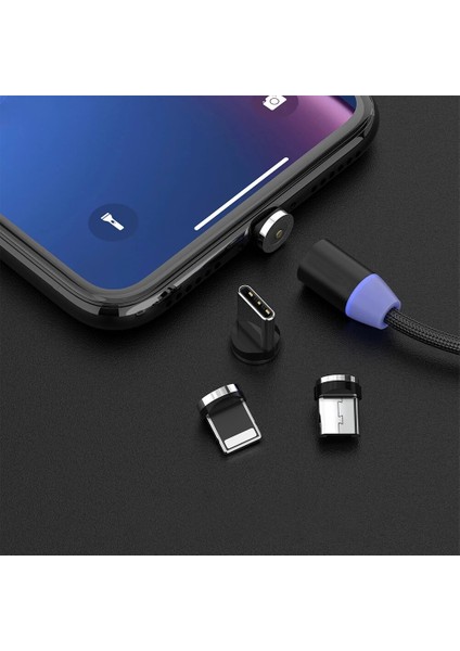 LED Manyetik USB Şarj Kablosu Tip C Kablo Mıknatıs Şarj Cihazı Veri Şarjı Mikro USB Kablosu Cep Telefonu Kablosu USB Kablosu (Yurt Dışından)