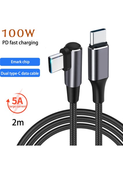 50/100/200 cm 100 W Tip C USB C Kablosu Usb-C Pd Hızlı Şarj Şarj Kablosu Kablosu Samsung Tip-C Usbc Kablosu (Yurt Dışından)