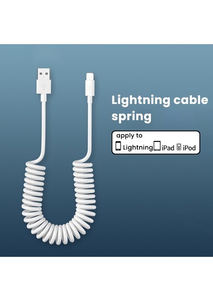 1m Bahar USB Kablosu iPhone 14 13 12 Pro Max Geri Çekilebilir 6A Tip C Mikro USB Şarj Aleti Kablosu Xiaomi Huawei Için Şarj Kablosu (Yurt Dışından)