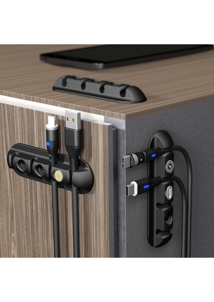 In 1 Kablo Düzenleyici Manyetik Fiş Kutusu Silikon USB Kablo Sarıcı Esnek Kablo Yönetimi Klipleri Fare Kulaklık Tutucu (Yurt Dışından) modelleri