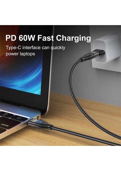 Uslıon 3-In-1 60W USB C - Tip C Manyetik Kablo Süper Hızlı Şarj Qc 4.0 3.0 Usb-C - Mikro USB Kablosu Kablosu iphone Macbook Için (Yurt Dışından)