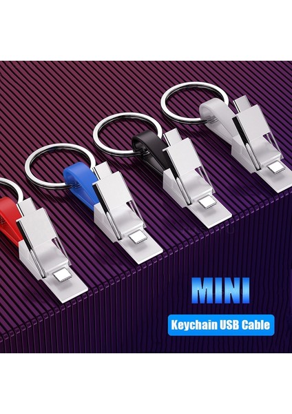 In 1 Mini Anahtarlık Manyetik Kablo Mikro USB Tip C Taşınabilir Akıllı Telefon Data Sync Şarj Hattı iPhone 12 11 Pro Max Xiaomi (Yurt Dışından)