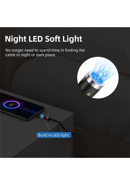 Uslıon Yeni Manyetik USB Kablosu Hızlı Şarj Mikro Tip C Cep Telefonu Kablosu iPhone Samsung 360 + 180 Derece Dönen Kablo Tel (Yurt Dışından) fiyatları