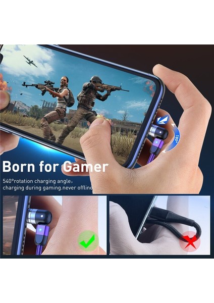 Uslıon Yeni Manyetik USB Kablosu Hızlı Şarj Mikro Tip C Cep Telefonu Kablosu iPhone Samsung 360 + 180 Derece Dönen Kablo Tel (Yurt Dışından) modelleri