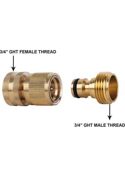 Bahçe Hortumu Hızlı Bağlantı Prinç Hızlı Bağlantı Bahçe Hortumu Bağlantısı Su Hortumu Konnektörleri 3/4 Inç Ght (3 Takım), Hortum Konnektörü (Yurt Dışından)