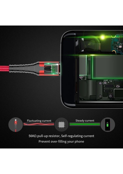 Essager USB Tip C Mikro Kablo Hızlı Şarj LED Tel Kordon Usbc Tip-C Kablo Xiaomi Redmi Için Not 8 7 Samsung Cep Android Telefon Ipad Usb-C Şarj Cihazı (Yurt Dışından)